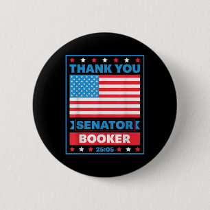 Chapa Redonda De 5 Cm Gracias Senador Cory Booker 25 Horas Y 5 Minutos