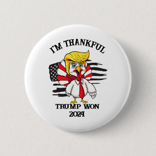 Chapa Redonda De 5 Cm Gracias Trump por el Día de Acción de Gracias