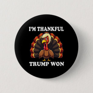 Chapa Redonda De 5 Cm Gracias Trump por el Día de Acción de Gracias, Tru