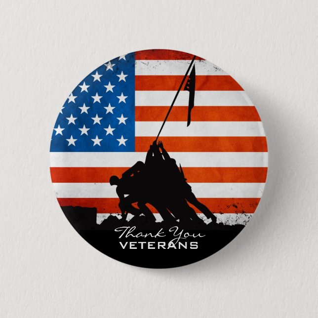 Chapa Redonda De 5 Cm Gracias Veteranos (Anverso)