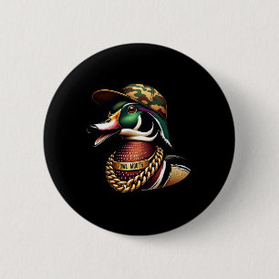 Chapa Redonda De 5 Cm Graciosa camiseta de cazador de pato lanza cacería