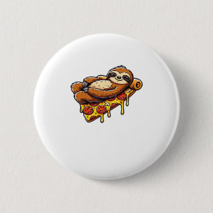 Chapa Redonda De 5 Cm Graciosa comida en eslovaco pizza, Kawaii Animal L
