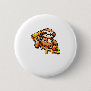 Chapa Redonda De 5 Cm Graciosa comida en eslovaco pizza, Kawaii Animal L