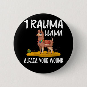 Chapa Redonda De 5 Cm Graciosa enfermera Chiste Llama