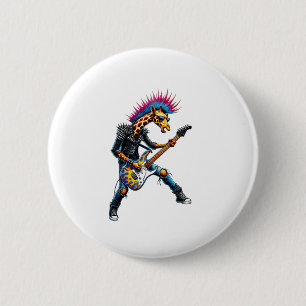 Chapa Redonda De 5 Cm Graciosa jirafa de Punk, jirafa de Gótico rollo, G