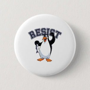 Chapa Redonda De 5 Cm Graciosa protesta de pingüino Tee se resiste a sos