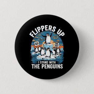 Chapa Redonda De 5 Cm Graciosa resistencia a la protesta de los pingüino