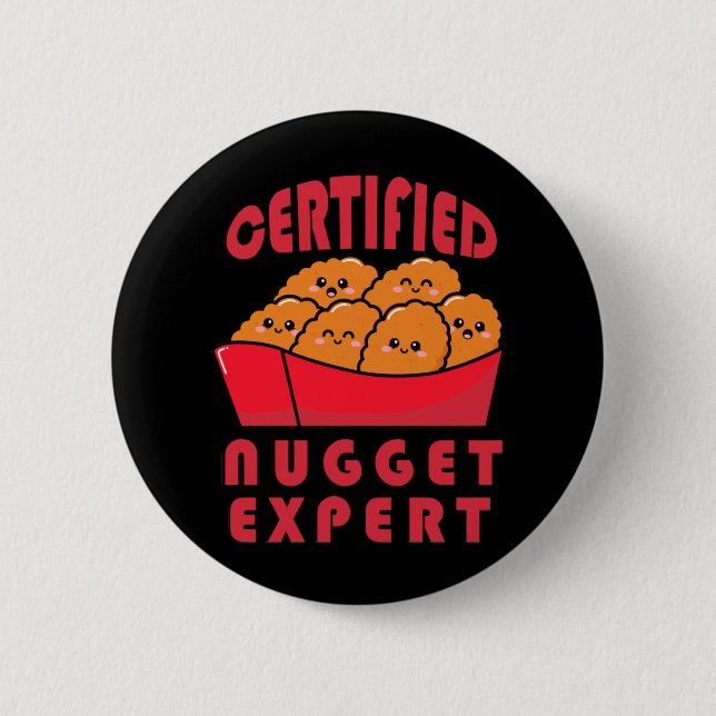 Chapa Redonda De 5 Cm Graciosa vida de experto en nugget de pollo (Anverso)