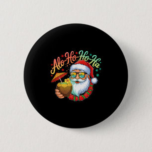 Chapa Redonda De 5 Cm Gracioso Alo-ho-ha Santa Surfing Christma
