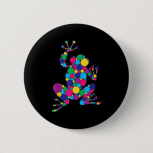 Chapa Redonda De 5 Cm Gracioso amante de la rana Polka Dot Art estudiant