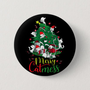 Chapa Redonda De 5 Cm Gracioso Árbol de Navidad Gato Merry Catemilis Gat