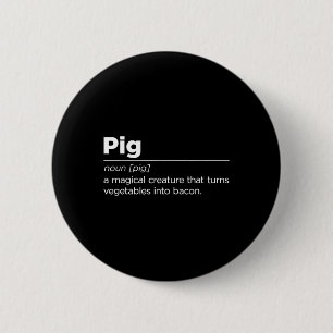 Chapa Redonda De 5 Cm Gracioso Arte De Bacon De Cerdo Para Hombres Mujer