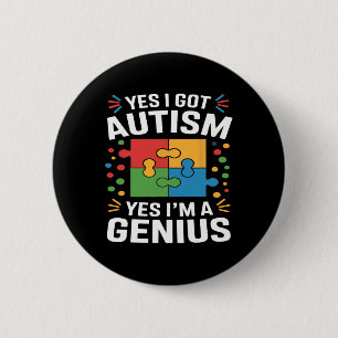 Chapa Redonda De 5 Cm Gracioso autismo Conciencia Niños Autismo Autismo