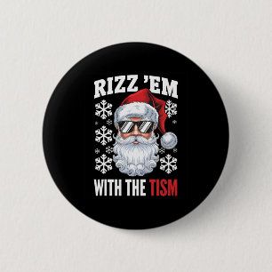 Chapa Redonda De 5 Cm Gracioso Autismo Rizz Em Con Los Navidades De Tism