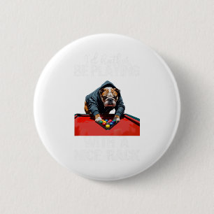 Chapa Redonda De 5 Cm Gracioso Bastante Bonito Bulldog Billiards Para Ho
