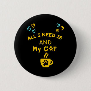Chapa Redonda De 5 Cm Gracioso café Naranja Mug Cat Lover T-Shirt