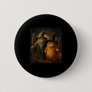 Chapa Redonda De 5 Cm Gracioso Cat Halloween Cat Meme Wizard Cat Weird C