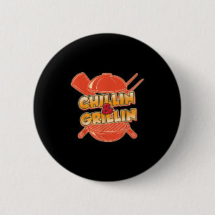 Chapa Redonda De 5 Cm Gracioso Chillin Y Grillin Grilling Meat Brisket B