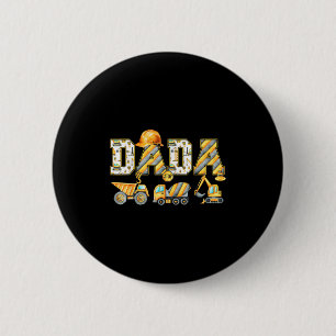 Chapa Redonda De 5 Cm Gracioso Dada Construcción Excavador Niños Coincid