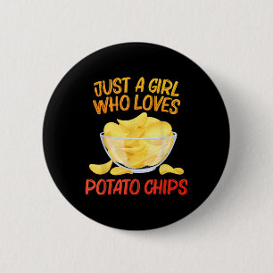 Chapa Redonda De 5 Cm Gracioso Diseño De Chips De Papa Para Mujeres Chic