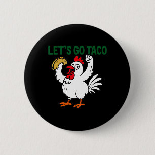 Chapa Redonda De 5 Cm Gracioso diseño de gallo mexicano con Let