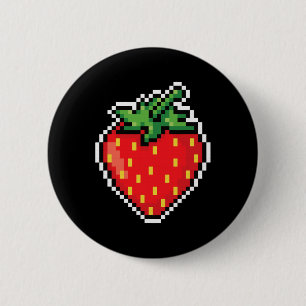 Chapa Redonda De 5 Cm Gracioso disfraz fácil de Halloween Pixel Strawber