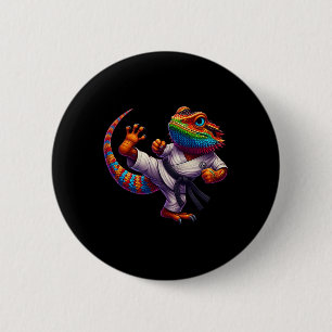 Chapa Redonda De 5 Cm Gracioso Dragón con barba de alto puntito Karate S