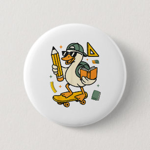 Chapa Redonda De 5 Cm Gracioso estúpido Goose Cute Duck De Vuelta Al Pro