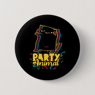 Chapa Redonda De 5 Cm Gracioso Fiesta Animal Disco Dancing Cat Meme