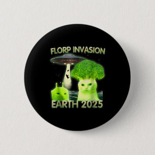Chapa Redonda De 5 Cm Gracioso gato Alien Meme Florp Invasion Earth 2025