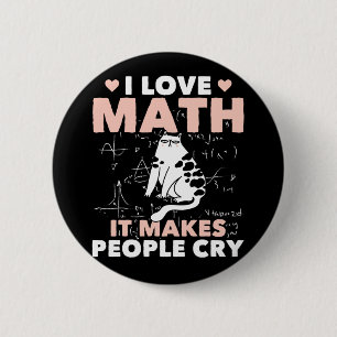 Chapa Redonda De 5 Cm Gracioso gato amante matemáticas Humor matemátic