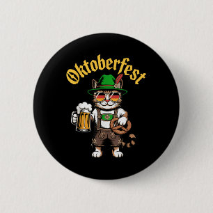 Chapa Redonda De 5 Cm Gracioso gato lindo Pretzel Cerveza Funny Fiestas