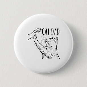 Chapa Redonda De 5 Cm Gracioso gato papá padre día mejor gato papá mano