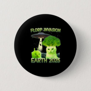 Chapa Redonda De 5 Cm Gracioso Glerp Glorp Funny Alien Cat Meme Vintage