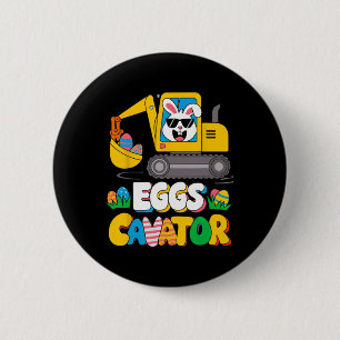Chapa Redonda De 5 Cm Gracioso Happy Easter Cavator Excavator Set B
