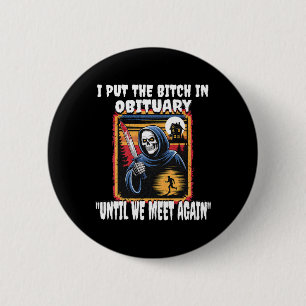 Chapa Redonda De 5 Cm Gracioso Horror Grim Reaper disfraz Hombres Adulto