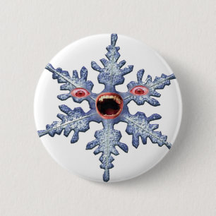 Chapa Redonda De 5 Cm Gracioso invierno Snowflake Zombie