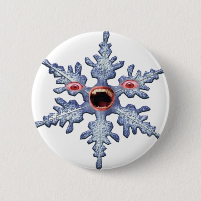 Chapa Redonda De 5 Cm Gracioso invierno Snowflake Zombie (Anverso)