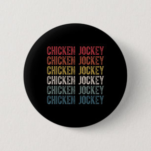 Chapa Redonda De 5 Cm Gracioso jockey de pollo apilado repetida de letra