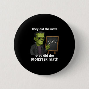 Chapa Redonda De 5 Cm Gracioso Monster Math Pun de Halloween, humor de p