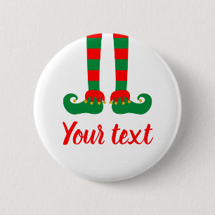 Chapa Redonda De 5 Cm Gracioso personalizado de los Navidades de los pie
