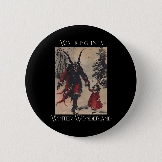 Chapa Redonda De 5 Cm Gracioso Retro Caminando En Invierno Maravilla Mer (Anverso)