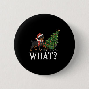 Chapa Redonda De 5 Cm Gracioso rotáiler de Navidad apaleando árbol de Na