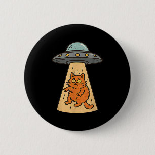 Chapa Redonda De 5 Cm Gracioso Secuestro De Gato Alien Ufo Spaceship Kit