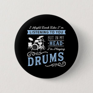 Chapa Redonda De 5 Cm Gracioso tambor Guay Drummer músico