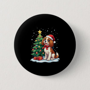 Chapa Redonda De 5 Cm Gracioso traje de perro festivo con Navidades deco