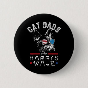 Chapa Redonda De 5 Cm Graciosos Dads De Gato Para Harris Waltz Bandera D
