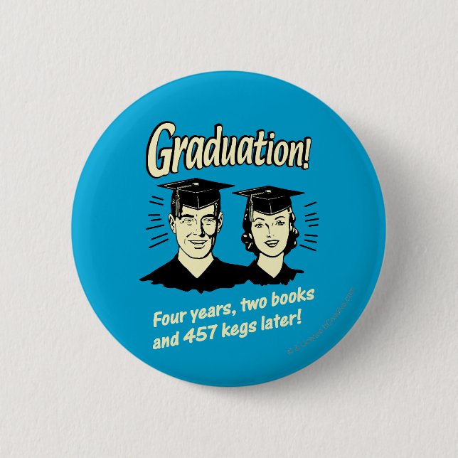 Chapa Redonda De 5 Cm Graduación: 4 años, 2 libros (Anverso)