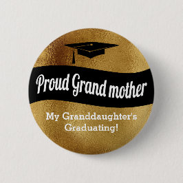 Chapa Redonda De 5 Cm Graduación - abuela orgullosa = falso oro