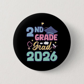 Chapa Redonda De 5 Cm Graduación de 2do Grado 2026 Orgulloso Graduado Se